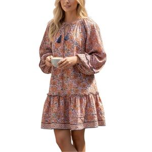 CLEOBELLA  Dress Womens Size L Jaclyn Mini 100% Organic Cotton Asilah Print